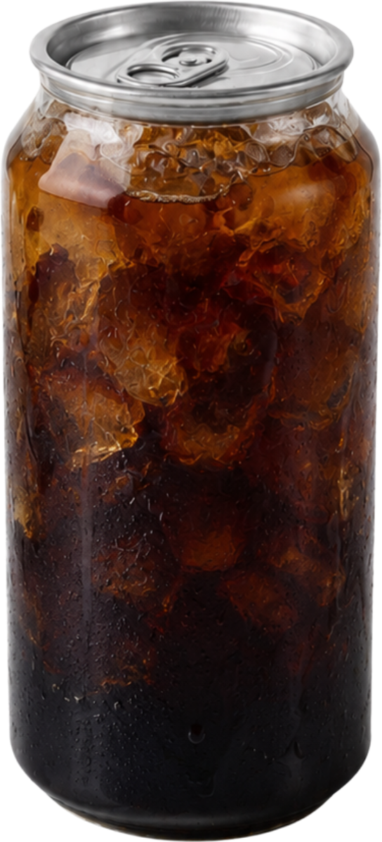 Cold brew in a clear can