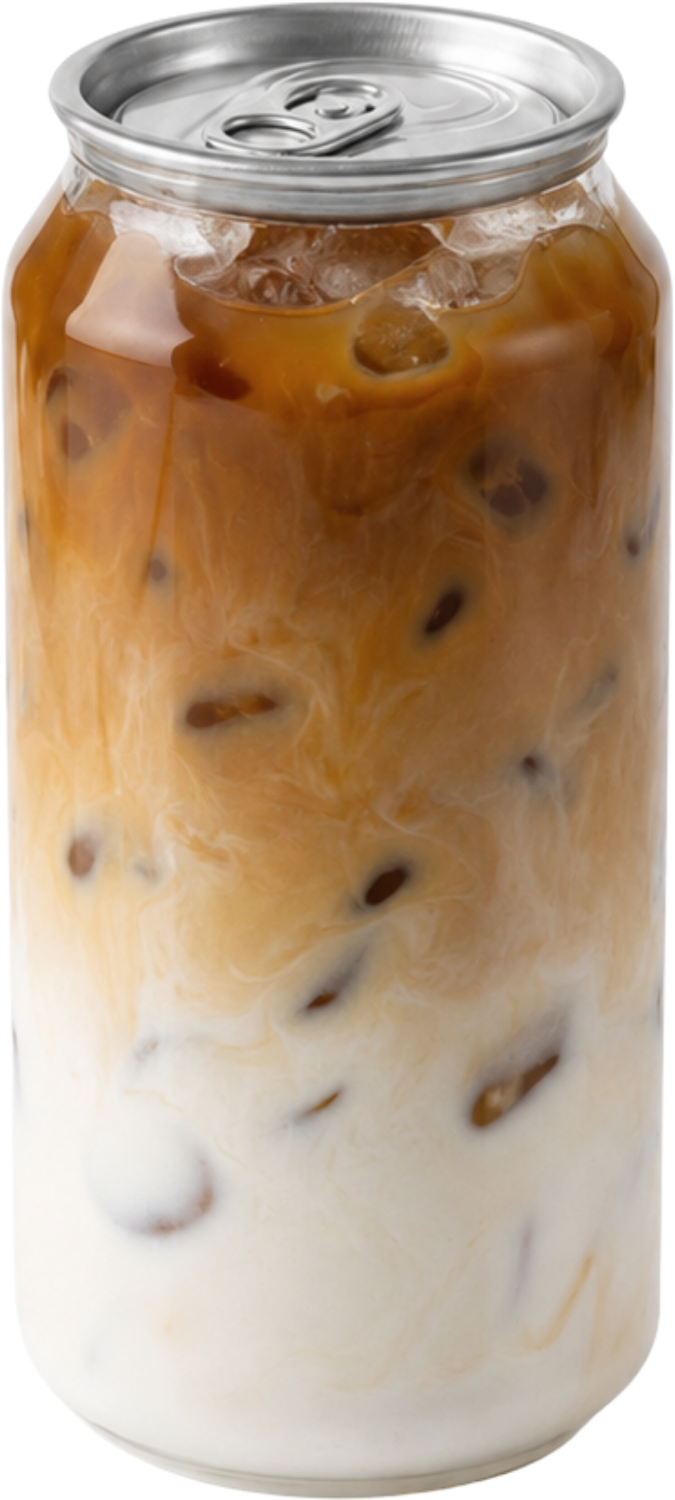 Iced Latte in a clear can